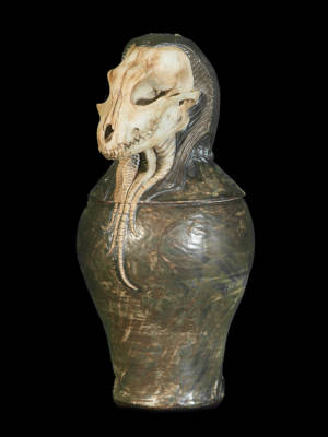 Anubis 2 Canopic Jar / Funerary Urn by Jesse Berlin