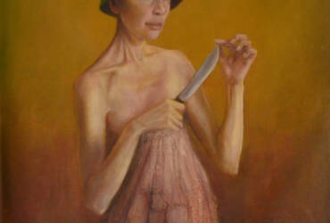 The girl with a knife.